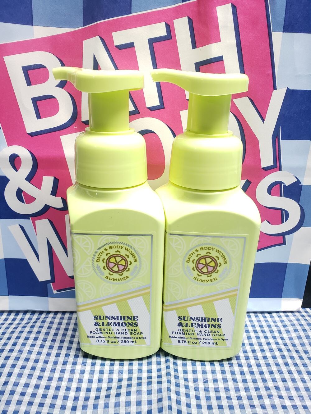BBW Sunshine & Lemons Summer Gentle & Clean Foaming Hand Soap 2 Pack
